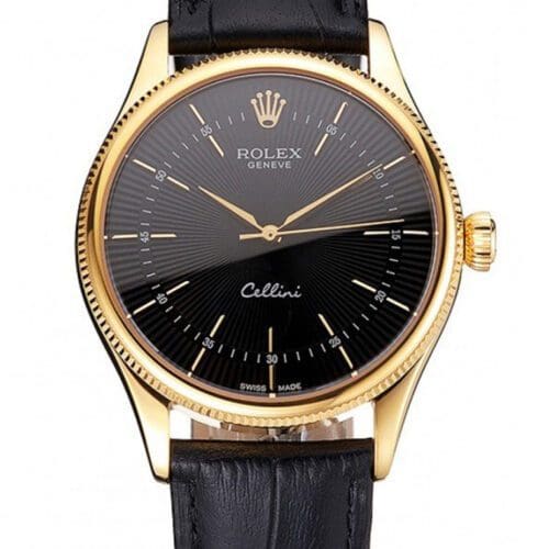 Rolex Cellini 38mm Black Dial REP016803 Super Clone