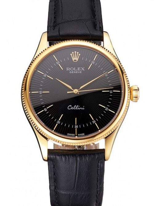 Rolex Cellini 38mm Black Dial REP016803 Super Clone