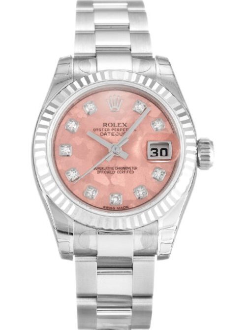 Rolex Lady-Datejust 26mm Gold Dust – Pink Dial 179174 Super Clone