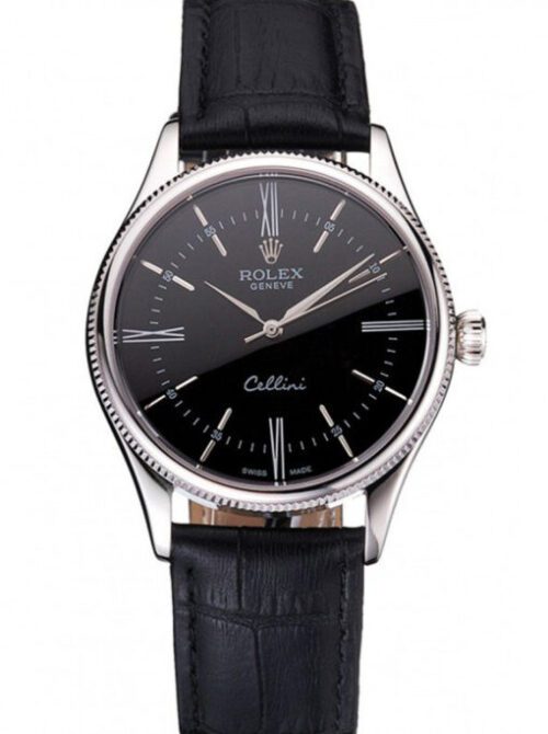 Rolex Cellini 38mm Black Dial REP016804 Super Clone