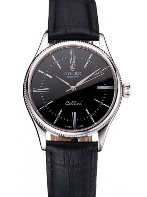 Rolex Cellini 38mm Black Dial REP016804 Super Clone