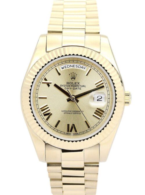 Rolex Day-Date II 41mm Gold Dial 218238 Super Clone