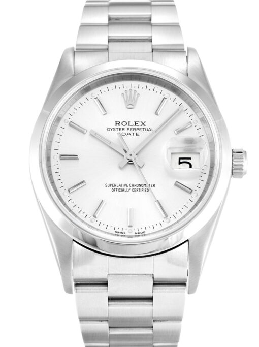 Rolex Oyster Perpetual Date 34mm Silver Dial