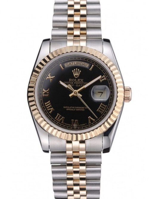 Rolex Day-Date 36mm Black Dial SRL78 Super Clone