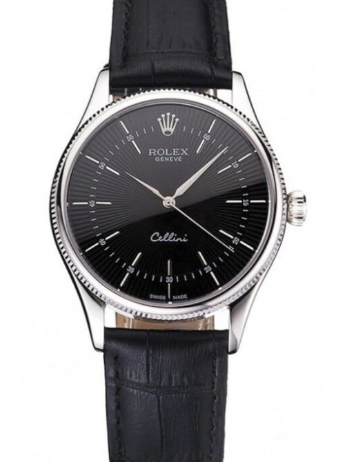 Rolex Cellini 38mm Black Dial REP016809 Super Clone