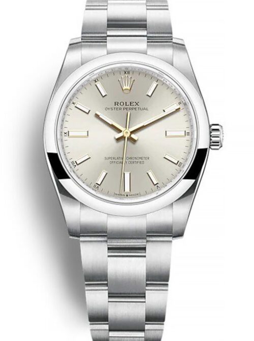 Rolex Oyster Perpetual Lady 34mm Silver Dial