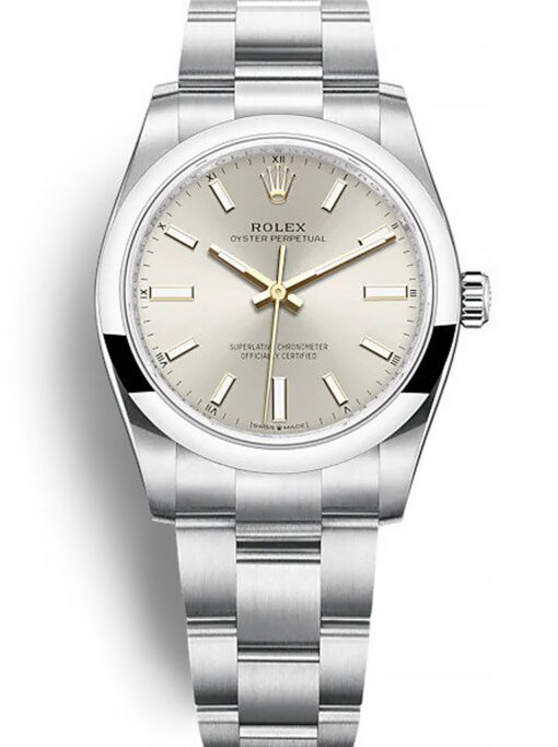 Rolex Oyster Perpetual Lady 34mm Silver Dial