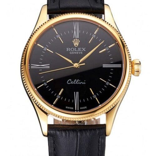 Rolex Cellini 38mm Black Dial REP016814 Super Clone