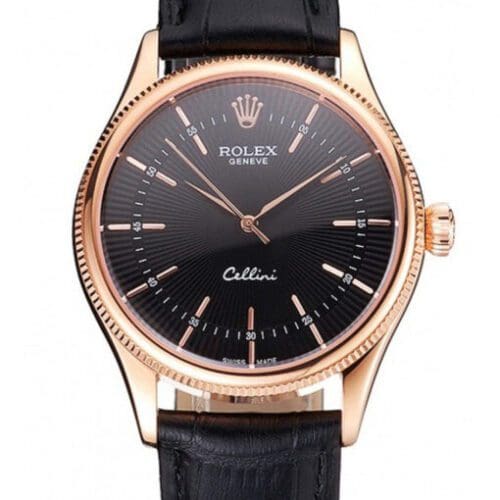 Rolex Cellini 38mm Black Dial REP016815 Super Clone