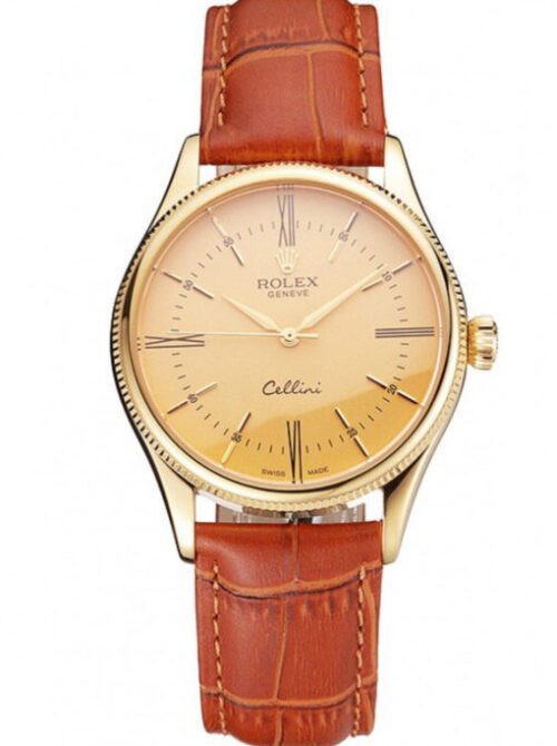 Rolex Cellini 38mm Gold Dial REP016798 Super Clone