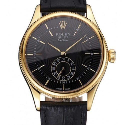 Rolex Cellini 38mm Black Dial REP016806 Super Clone