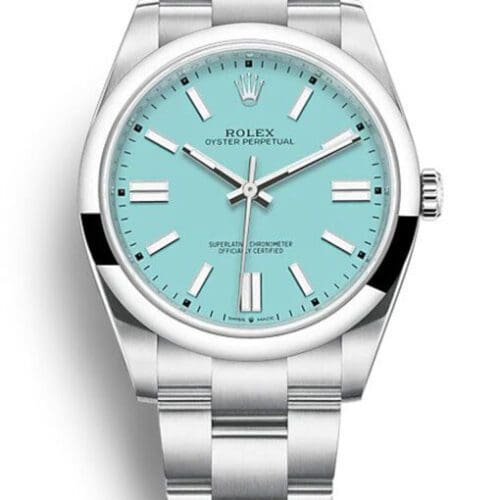 Rolex Oyster Perpetual 41mm Turquoise Blue Dial 124300