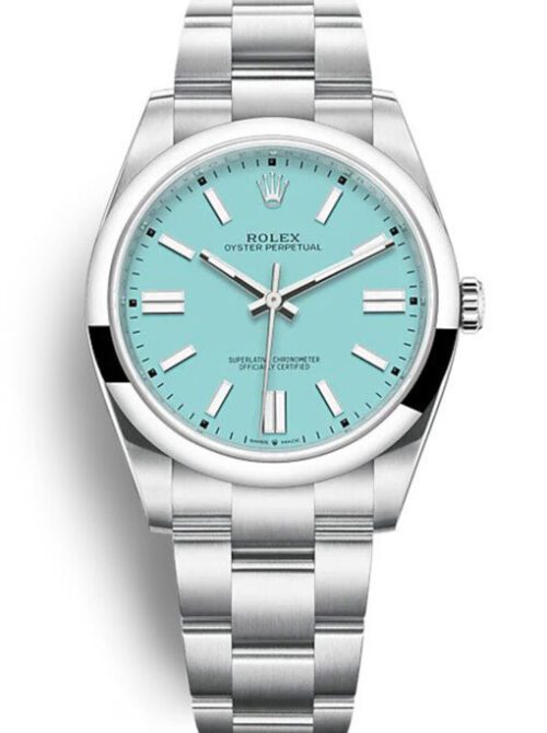 Rolex Oyster Perpetual 41mm Turquoise Blue Dial 124300