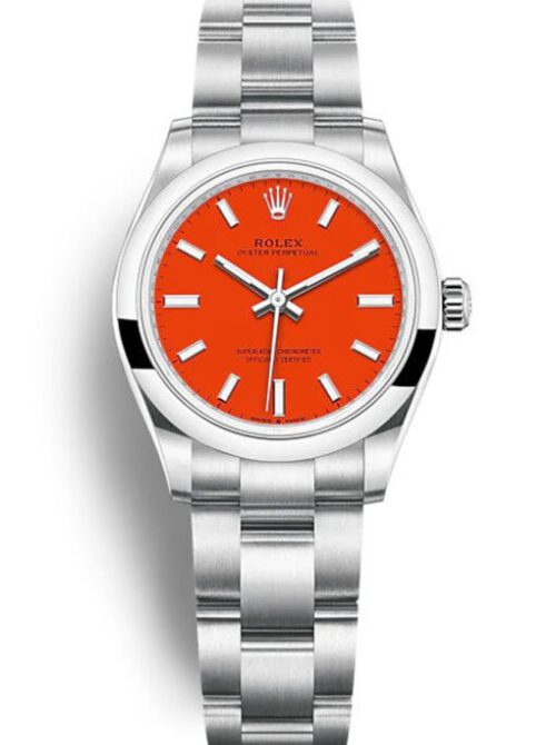 Rolex Oyster Perpetual Lady 31mm Coral Red Dial