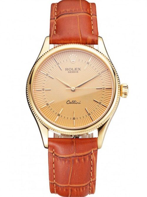 Rolex Cellini 38mm Gold Dial REP016808 Super Clone