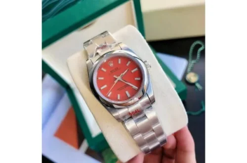 Rolex Oyster Perpetual Lady 31mm Coral Red Dial - Image 2