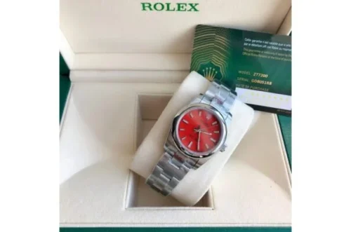 Rolex Oyster Perpetual Lady 31mm Coral Red Dial - Image 3