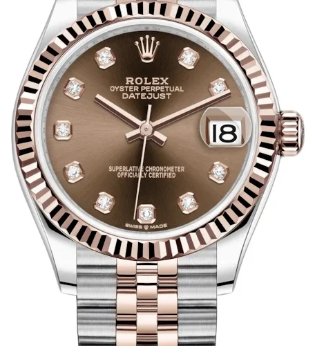 ROLEX DATEJUST 31MM ROSE GOLD & STAINLESS STEEL chocolate dial
