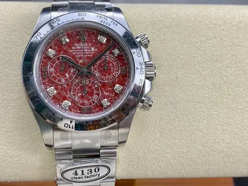 Rolex Red Pomegranate Square Stone Plate Daytona 40mm Super Clone with 4130 Movement - Image 2