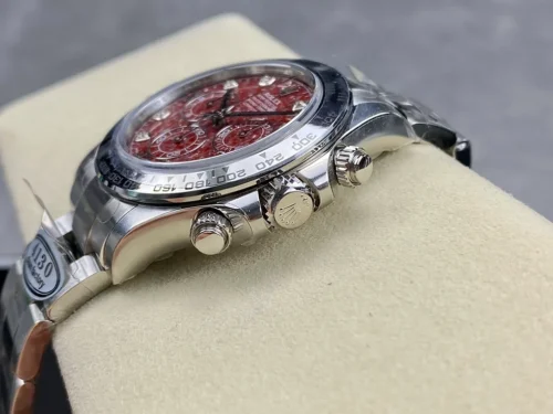 Rolex Red Pomegranate Square Stone Plate Daytona 40mm Super Clone with 4130 Movement - Image 3