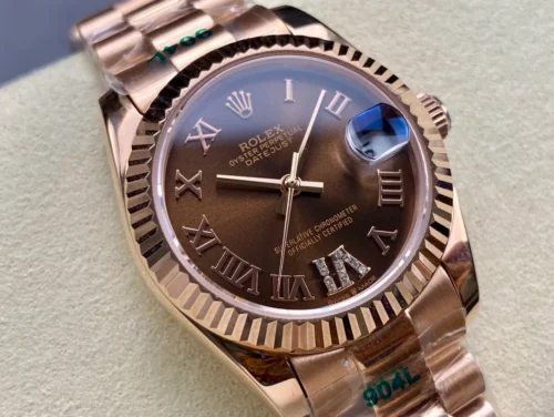 Rolex Datejust 31mm Stainless Steel Super Clone with Brown Dial