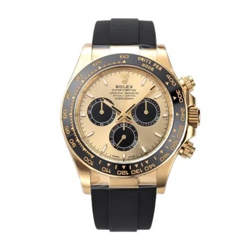 Daytona-126518LN-Golden-and-Bright-Black-Dial-in-Yellow-Gold-on-Rubber-Strap-1-1