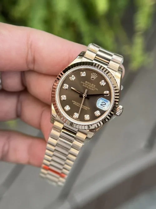 Rolex Datejust 31mm Stainless Steel Super Clone with Brown Dial - Image 2