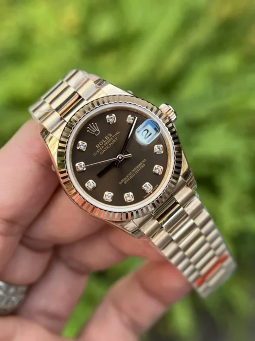 Rolex Datejust 31mm Stainless Steel Super Clone with Brown Dial - Image 3