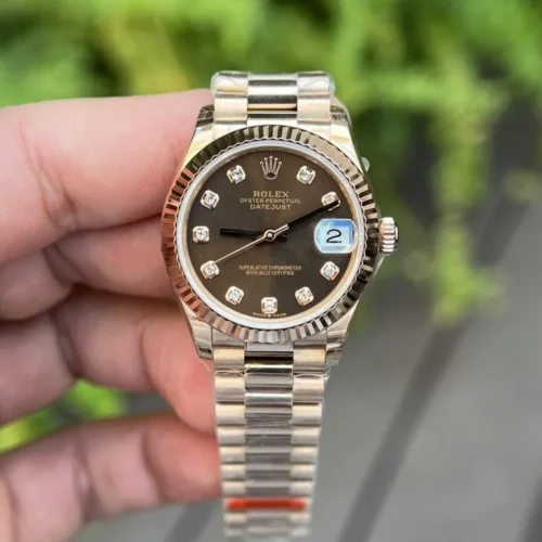 Rolex Datejust 31mm Stainless Steel Super Clone with Brown Dial