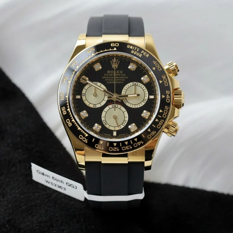 Daytona 126518 40mm Yellow Gold with Black/Diamond Dial 