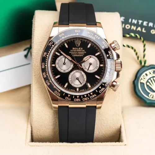 Daytona 126515 40mm Rose Gold/Rubber with Black Dial