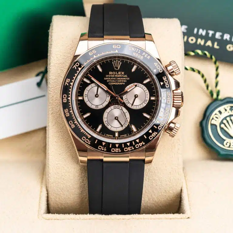 Daytona 126515 40mm Rose Gold/Rubber with Black Dial