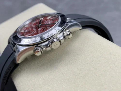 Rolex Red Pomegranate Square Stone Plate Daytona 40mm Super Clone with 4130 Movement - Image 9