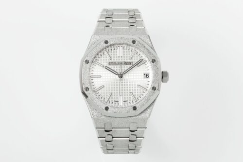 Royal Oak 15510 41mm Frosted SS/SS White Textured Dial APSF A4302 Super Clone