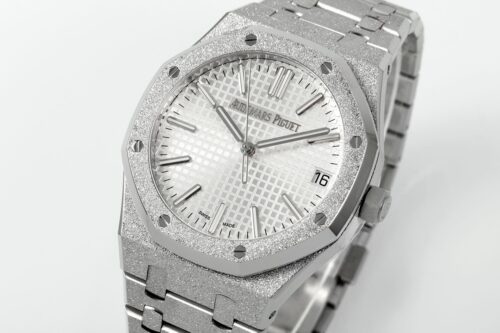 Royal Oak 15510 41mm Frosted SS/SS White Textured Dial APSF A4302 Super Clone - Image 3