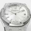 Royal Oak 15510 41mm Frosted SS/SS White Textured Dial APSF A4302 Super Clone - Image 4