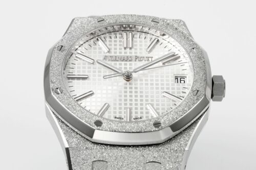 Royal Oak 15510 41mm Frosted SS/SS White Textured Dial APSF A4302 Super Clone - Image 4