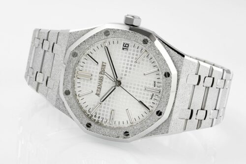 Royal Oak 15510 41mm Frosted SS/SS White Textured Dial APSF A4302 Super Clone - Image 5