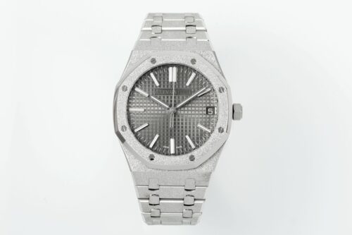 Royal Oak 15510 41mm Frosted SS/SS Grey Textured Dial APSF A4302 Super Clone