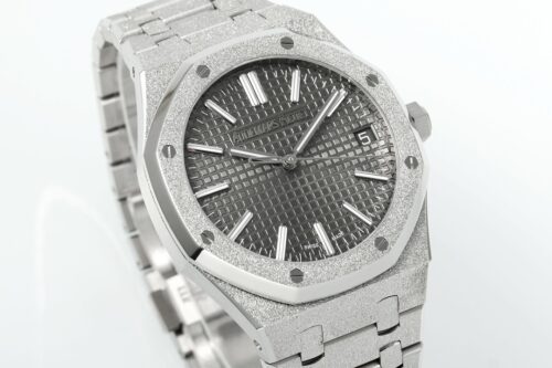 Royal Oak 15510 41mm Frosted SS/SS Grey Textured Dial APSF A4302 Super Clone - Image 2