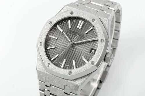 Royal Oak 15510 41mm Frosted SS/SS Grey Textured Dial APSF A4302 Super Clone - Image 3