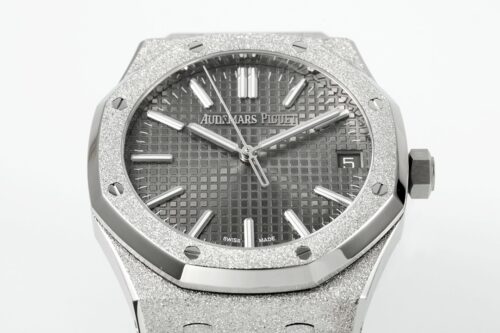 Royal Oak 15510 41mm Frosted SS/SS Grey Textured Dial APSF A4302 Super Clone - Image 4