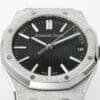 Royal Oak 15510 41mm Frosted SS/SS Black Textured Dial APSF A4302 Super Clone - Image 4
