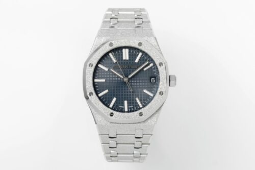 Royal Oak 15510 41mm Frosted SS/SS Blue Textured Dial APSF A4302 Super Clone