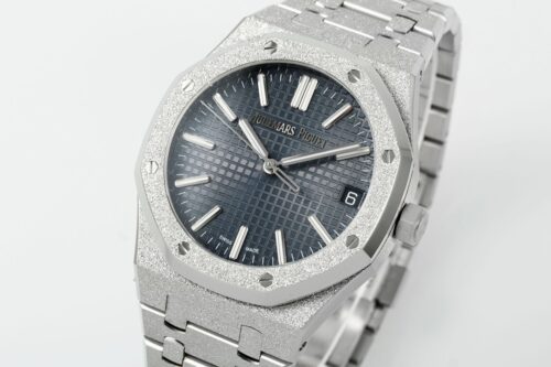 Royal Oak 15510 41mm Frosted SS/SS Blue Textured Dial APSF A4302 Super Clone - Image 3