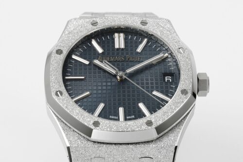 Royal Oak 15510 41mm Frosted SS/SS Blue Textured Dial APSF A4302 Super Clone - Image 4