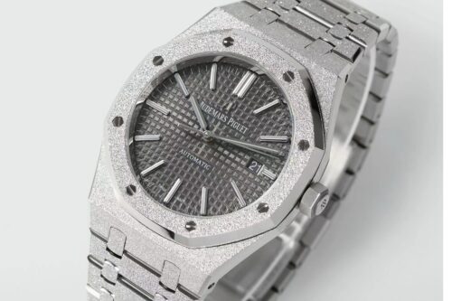 Royal Oak 15410 Frosted SS/SS Grey Textured Dial APSF SA3120 Super Clone - Image 3