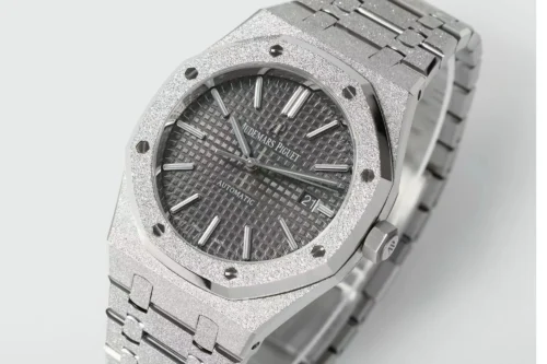 Royal Oak 15410 Frosted SS/SS Grey Textured Dial APSF SA3120 Super Clone - Image 4