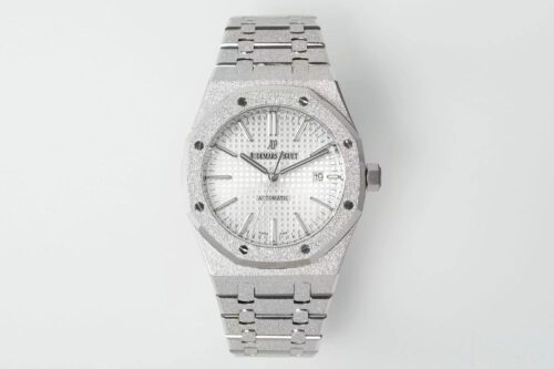 Royal Oak 15410 Frosted SS/SS White Textured Dial APSF SA3120 Super Clone