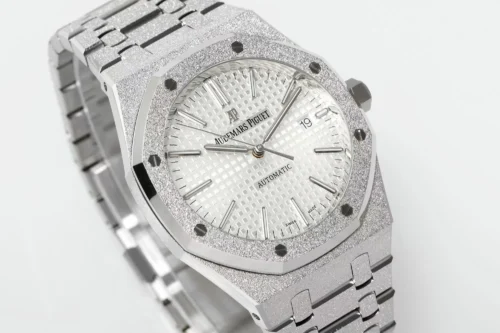 Royal Oak 15410 Frosted SS/SS White Textured Dial APSF SA3120 Super Clone - Image 4